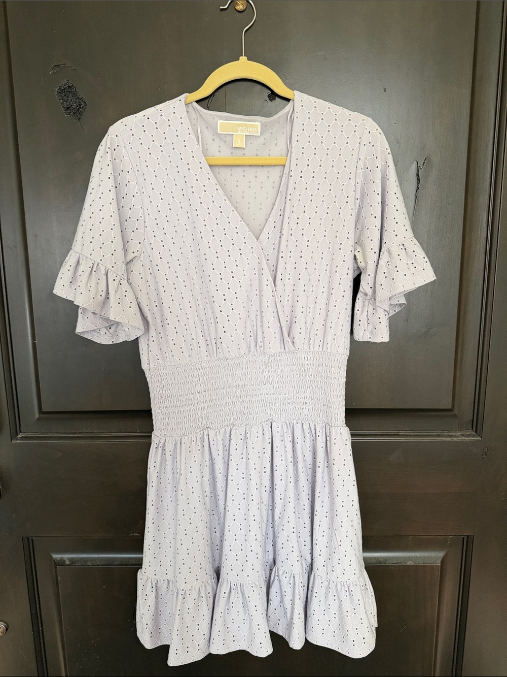 Michael Kors Lavender Eyelet Ruffle Dress in Light Lavender Size Small